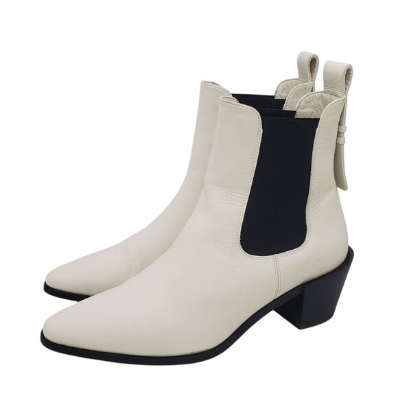 FRAME Chelsea Boots Womens 'Le Lexington' Off White Leather Sz EU 36/US 5.5 $498 - Picture 1 of 14